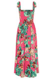 Fashion Bohemian Print Split Joint Spaghetti Strap Printed Dresses