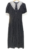 Fashion Street Print Split Joint Peter Pan Collar A Line Dresses
