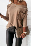 Fashion Casual Solid Split Joint O Neck Tops