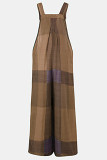 Fashion Street Print Split Joint Spaghetti Strap Loose Jumpsuits