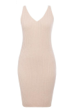 Elegant Solid Split Joint O Neck Long Sleeve Two Pieces