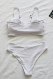 Fashion Simplicity Solid Split Joint Swimwears