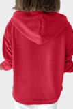 Casual Solid Cross Straps Hooded Collar Tops