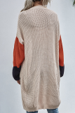 Casual Patchwork Pocket Contrast Tops Sweater