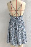 Casual Elegant Floral Split Joint Stringy Selvedge V Neck A Line Dresses
