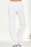 Fashion Casual Solid Pocket Loose High Waist Wide Leg Bottoms