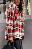 Fashion Daily Adult Plaid Cardigan Turndown Collar Tops