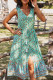 Fashion Street Print Split Joint V Neck A Line Dresses