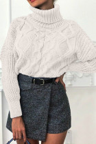 Fashion College Solid Turtleneck Tops