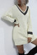 Fashion Street Solid Split Joint V Neck Tops