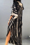 Fashion Vacation Print Slit Swimwears Cover Up