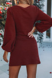 Fashion Casual Solid Split Joint O Neck A Line Dresses