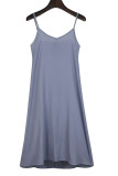 Fashion Casual Solid V Neck Sling Dresses