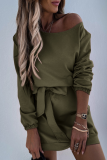 Casual Solid Split Joint Strap Design Oblique Collar Pencil Skirt Dresses