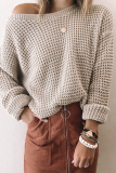 Casual Solid Basic Oblique Collar Tops