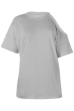 Casual Solid O Neck T-Shirts