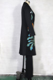 Fashion Street Print Turndown Collar Long Sleeve Three Pieces
