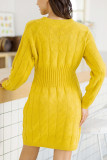 Fashion Daily Adult Solid O Neck Long Sleeve Knee Length Long Sleeve Dress Dresses