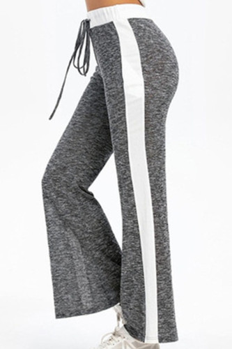 Fashion Casual Solid Split Joint Loose Mid Waist Straight Bottoms
