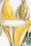 Fashion Sexy Print Split Joint Swimwears