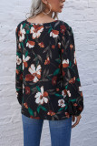 Fashion Casual Print V Neck Tops