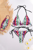 Fashion Sexy Print Frenulum Swimwears