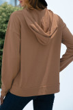 Fashion Casual Solid Split Joint Hooded Collar Tops