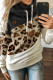 Fashion Casual Leopard Split Joint Hooded Collar Tops