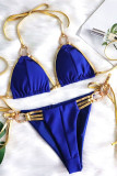 Fashion Sexy Solid Frenulum Swimwears