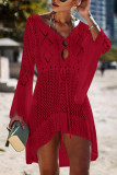 Fashion Vacation Solid Hollowed Out Swimwears Cover Up