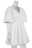 Fashion Casual Solid Split Joint V Neck Bud Dresses