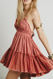 Fashion Street Polka Dot Split Joint V Neck Irregular Dresses