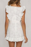 Fashion Sweet Solid Split Joint Square Collar A Line Dresses