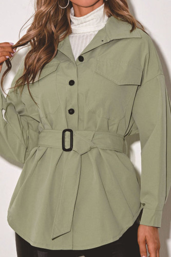 Fashion Street Solid Turndown Collar Tops