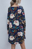 Fashion Casual Print O Neck A Line Dresses