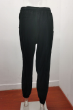 Casual Solid Split Joint Pocket Loose Mid Waist Harlan Solid Color Bottoms