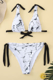 Fashion Sexy Print Frenulum Swimwears