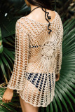 Fashion Vacation Solid Hollowed Out Swimwears Cover Up