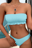 Fashion Simplicity Solid Split Joint Swimwears