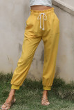 Fashion Casual Solid Without Belt Loose High Waist Harlan Bottoms
