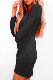 Fashion Sweet Solid Split Joint V Neck Irregular Dresses