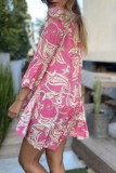 Fashion Sweet Print Split Joint V Neck Printed Dresses