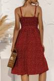 Fashion Casual Print Split Joint Spaghetti Strap A Line Dresses