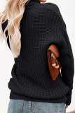 Fashion Casual Solid Split Joint Turtleneck Tops