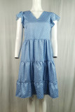 Fashion Street Dot Split Joint V Neck Princess Dresses