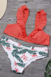 Fashion Sexy Print Split Joint Swimwears