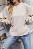 Fashion Street Solid Split Joint O Neck Tops