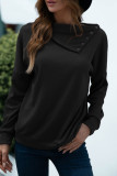 Fashion Casual Solid Split Joint Turndown Collar T-Shirts