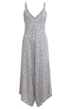 Fashion Casual Striped Split Joint Spaghetti Strap Loose Jumpsuits