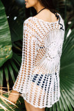 Fashion Vacation Solid Hollowed Out Swimwears Cover Up